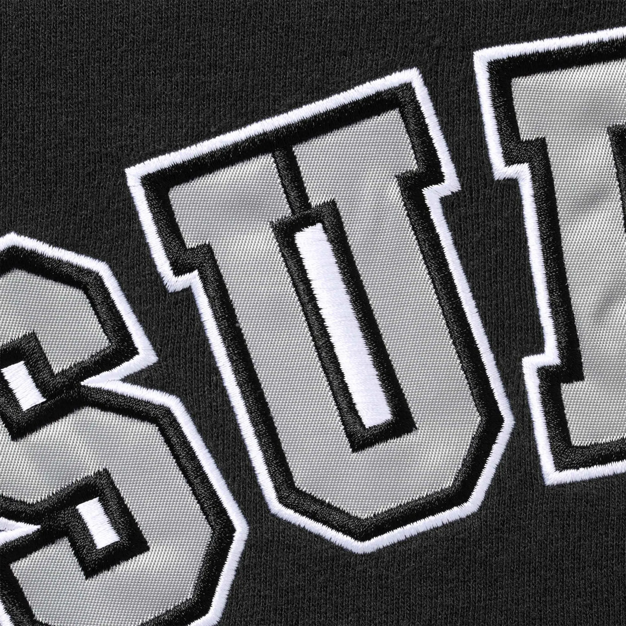 Detailed View of Supreme Filled Black Zip-Up Hooded Jacket